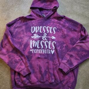 Hand Bleached Mom Of Both Unisex Size 2xl Hoodie